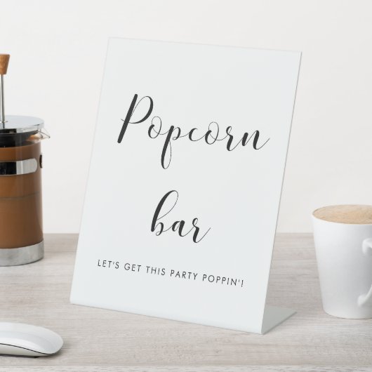 Signe De Table Elégant bar à pop Mariage noir et blanc (In SItu)