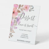 Signe De Table Élégant bar-dessert Mariage Fleur sauvage (Recto)