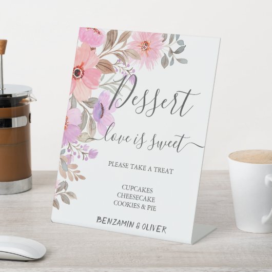 Signe De Table Élégant bar-dessert Mariage Fleur sauvage (In SItu)