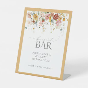 Signe De Table Elégant bar Fleur sauvage Jaune Douche Bouquet