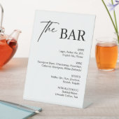 Signe De Table Elégant bar Mariage noir et blanc (In SItu)