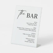 Signe De Table Elégant bar Mariage noir et blanc (Recto)