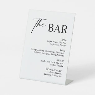 Signe De Table Elégant bar Mariage noir et blanc