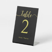 Signe De Table Elegant Black and Gold Wedding Table Number (Recto)