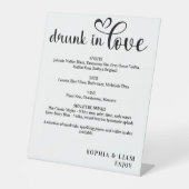 Signe De Table Elegant Black and White Drunk in Love Wedding Menu (Recto)