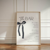 Signe De Table Elégant Black Bow Gothic Bride Bar Menu Cocktail