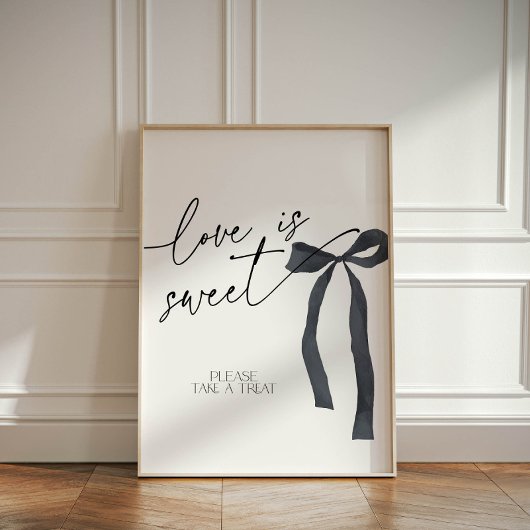 Signe De Table Elégant Black Bow Love est doux Dessert Traitement
