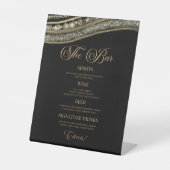 Signe De Table Elegant Black Gold Agate Party Bar Menu (Recto)