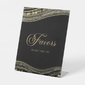 Signe De Table Elegant Black Gold Agate Party Favors (Recto)