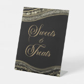 Signe De Table Elegant Black Gold Agate Sweets and Treats (Recto)