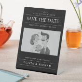 Signe De Table Elegant Black & White Cartoon Couple Wedding (In SItu)