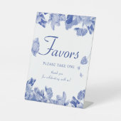 Signe De Table Élégant Blanc Bleu Chinoiserie Floral Faveur Signa (Recto)