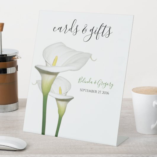 Signe De Table Elégant Blanc Calla Lys Mariage Cartes & Cadeaux (In SItu)