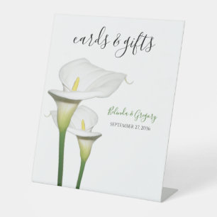 Signe De Table Elégant Blanc Calla Lys Mariage Cartes & Cadeaux