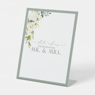 Signe De Table Elégant blanc gris vert Aquarelle Date Idées