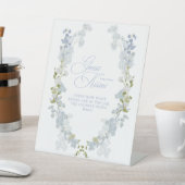 Signe De Table Elégant bleu floral Combien de baisers Fête des ma (In SItu)