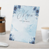 Signe De Table Elégant Blue Flowers Menu Baby shower Garçon (In SItu)
