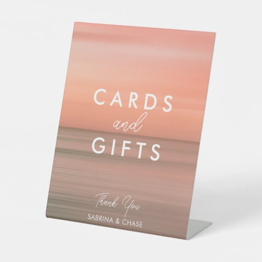 Signe De Table Elégant Blush Gradient Cartes de Mariage et Cadeau (Recto)