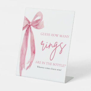 Signe De Table Elégant Blush Pink Bow Devine Combien De Bagues Je