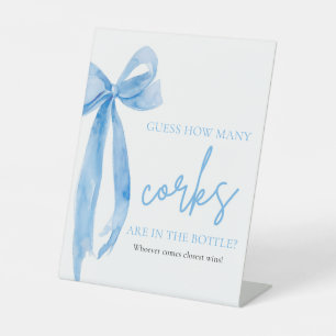 Signe De Table Elégant Blush Pink Bow Devine Combien De Corks Jeu