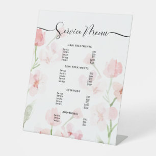 Signe De Table Elégant Blush Rose Floral Salon Prix Menu