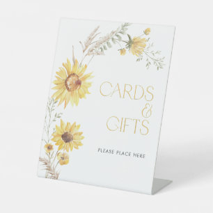 Signe De Table Elégant Boho Sunflower Cartes & Cadeaux Douche