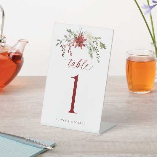 Signe De Table Elegant Botanical Winter Wedding Table Numbers (In SItu)