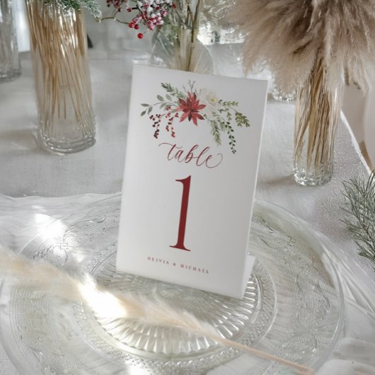 Signe De Table Elegant Botanical Winter Wedding Table Numbers