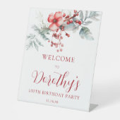 Signe De Table Elégant Botanique de Berry d'hiver 100e anniversai (Recto)