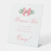 Signe De Table Elégant Bow rose Momosa Bar Bébé Douche (Recto)