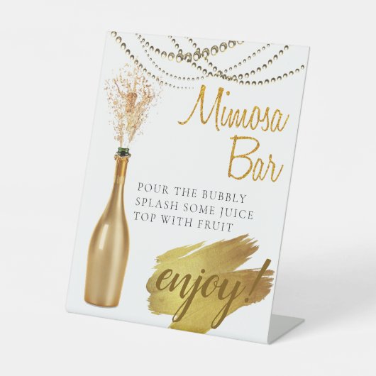 Signe De Table Elégant Brunch Gold Bridal Mimosa Bar (Recto)