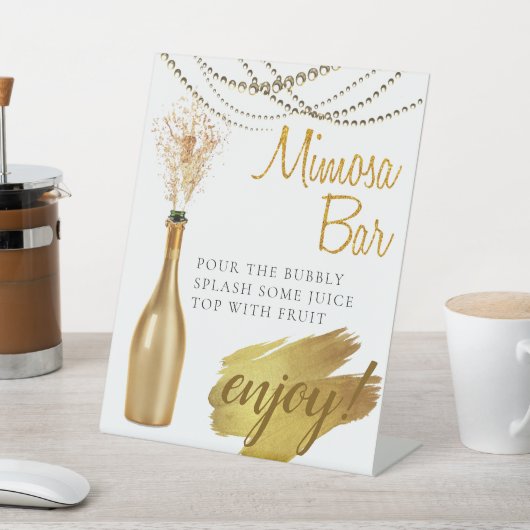 Signe De Table Elégant Brunch Gold Bridal Mimosa Bar (In SItu)