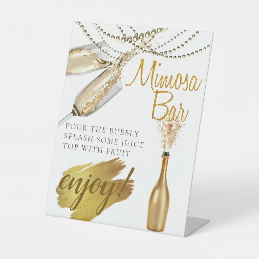 Signe De Table Élégant Brunch nuptial Mimosa Bar (Recto)