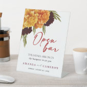 Signe De Table Elegant Burgundy Red  "Marigold" Open Bar Wedding (In SItu)