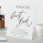 Signe De Table Elegant Calligraphy Wedding Photo Guestbook Table  (In SItu)