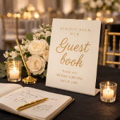 Signe De Table Elegant Champagne Gold Wedding Guest Book