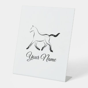 Signe De Table Élégant cheval en couleur noire