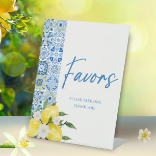 Signe De Table Élégant citron italien Baby shower Faveurs Signer