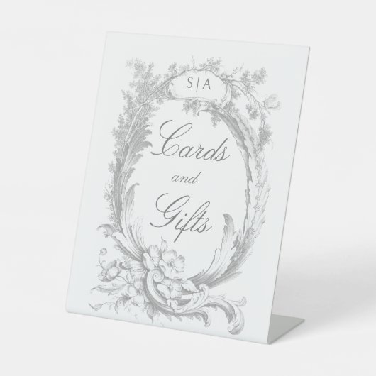 Signe De Table Élégant classique Rococo Floral (Recto)