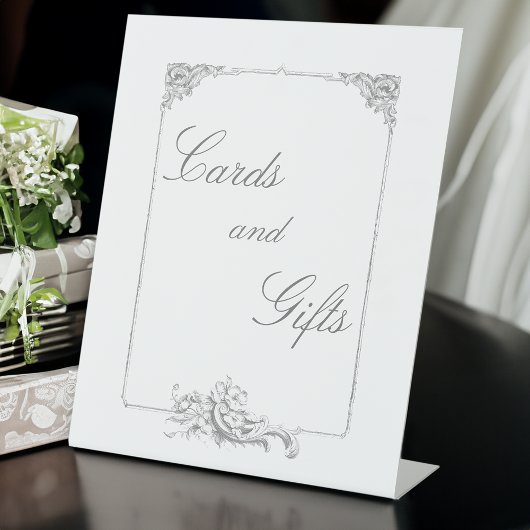 Signe De Table Élégant classique Rococo Floral