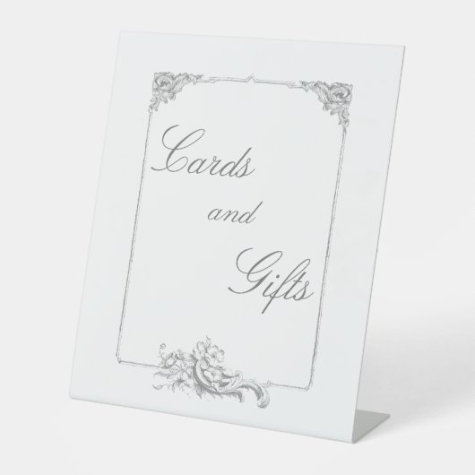 Signe De Table Élégant classique Rococo Floral (Recto)