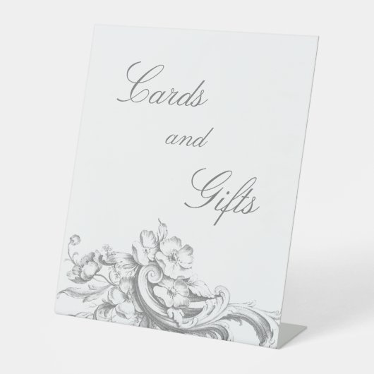 Signe De Table Élégant classique Rococo Floral (Recto)