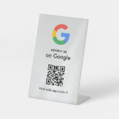 Signe De Table Élégant code QR de critiques Google sur présentoir (Recto)