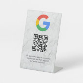 Signe De Table Élégant code QR de critiques Google sur présentoir (Recto)