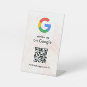 Signe De Table Élégant code QR de critiques Google sur présentoir (Recto)