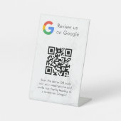 Signe De Table Élégant code QR de critiques Google sur présentoir (Recto)
