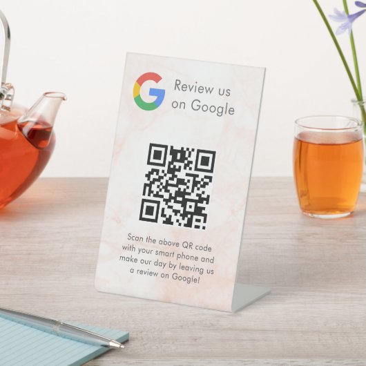 Signe De Table Élégant code QR de critiques Google sur présentoir (In SItu)