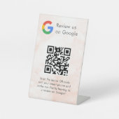 Signe De Table Élégant code QR de critiques Google sur présentoir (Recto)