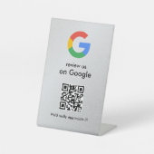 Signe De Table Élégant code QR de critiques Google sur présentoir (Recto)