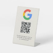 Signe De Table Élégant code QR de critiques Google sur présentoir (Recto)